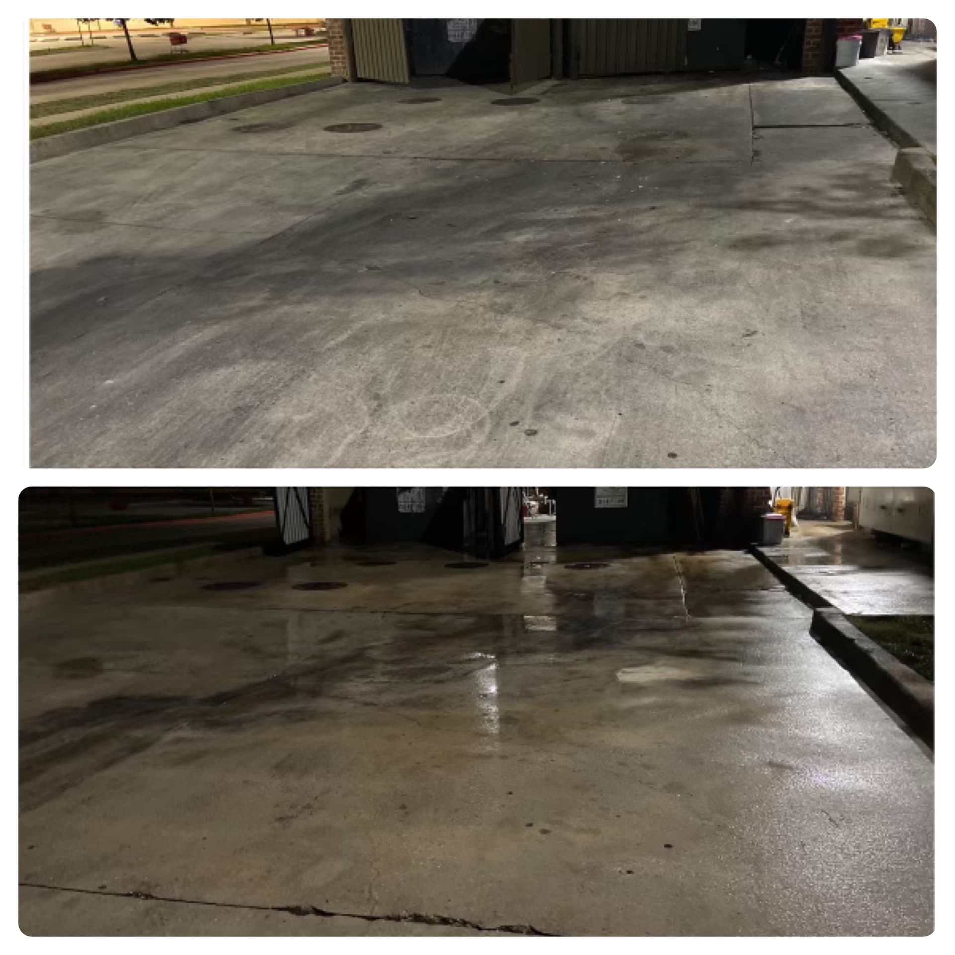 Commercial dumpster enclosure pressure washing by MSM Services Texas