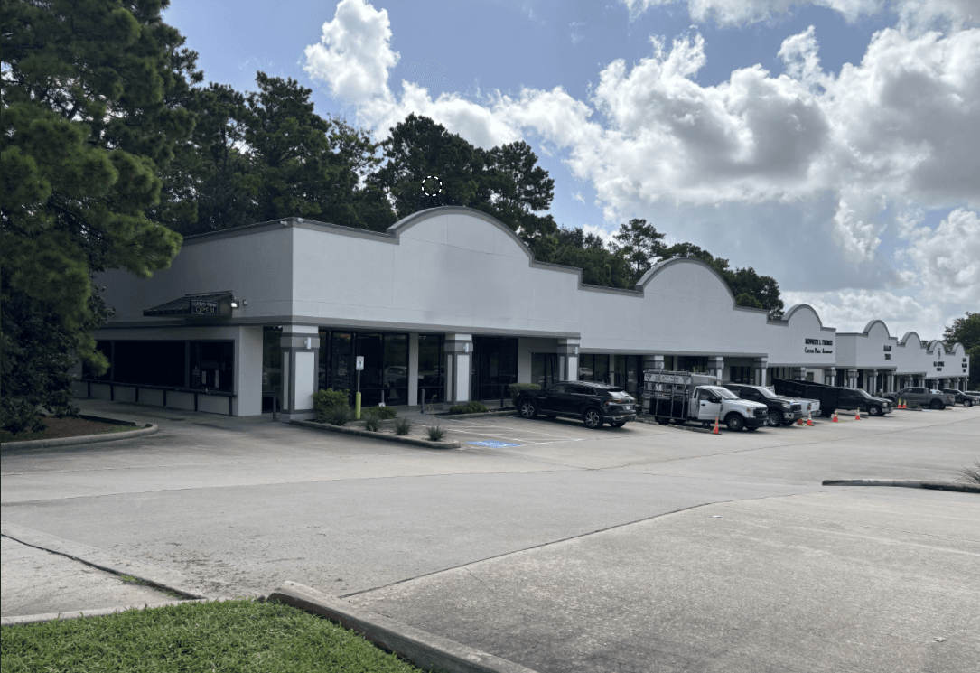 Commercial building exterior freshly repainted