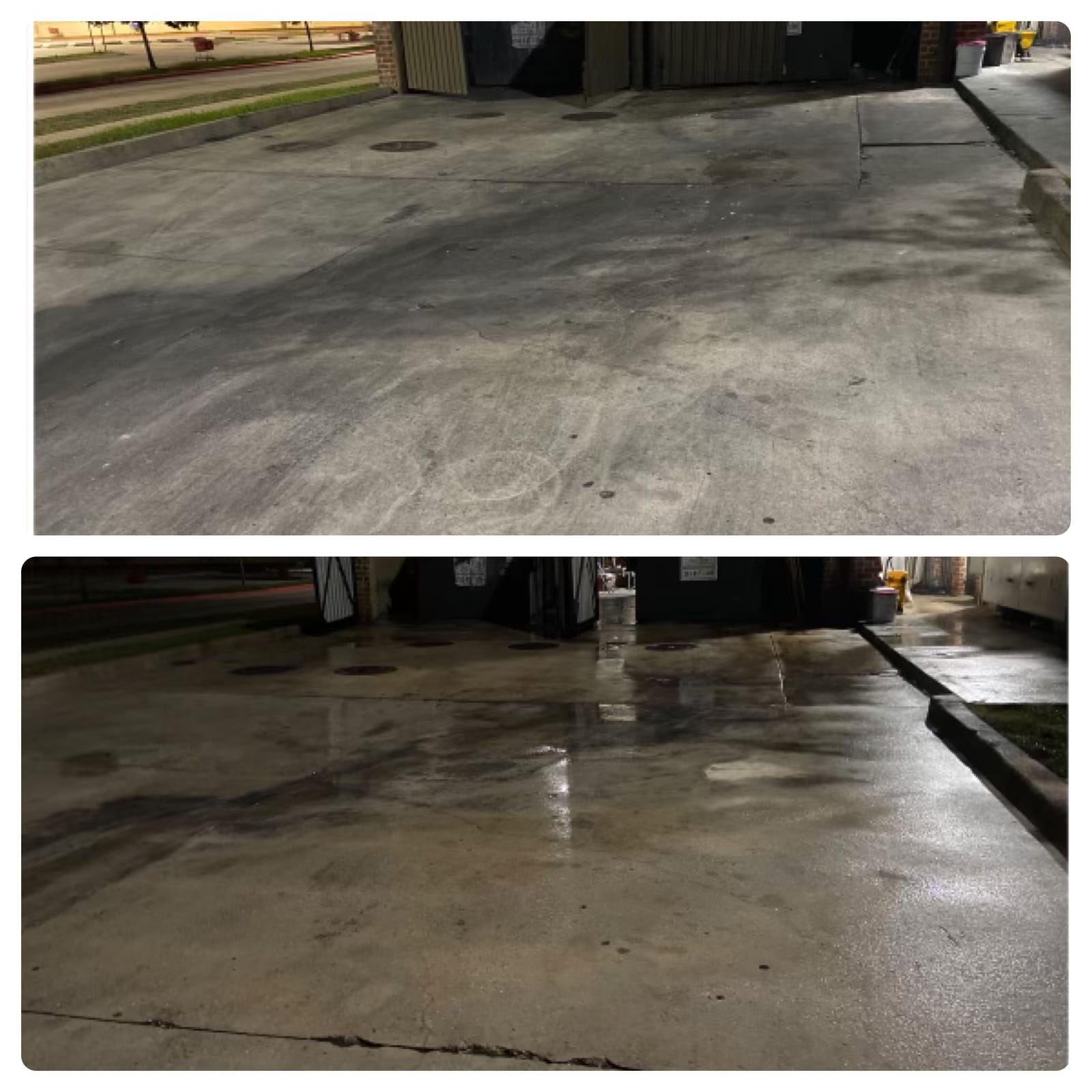 Commercial dumpster enclosure pressure washing by MSM Services Texas